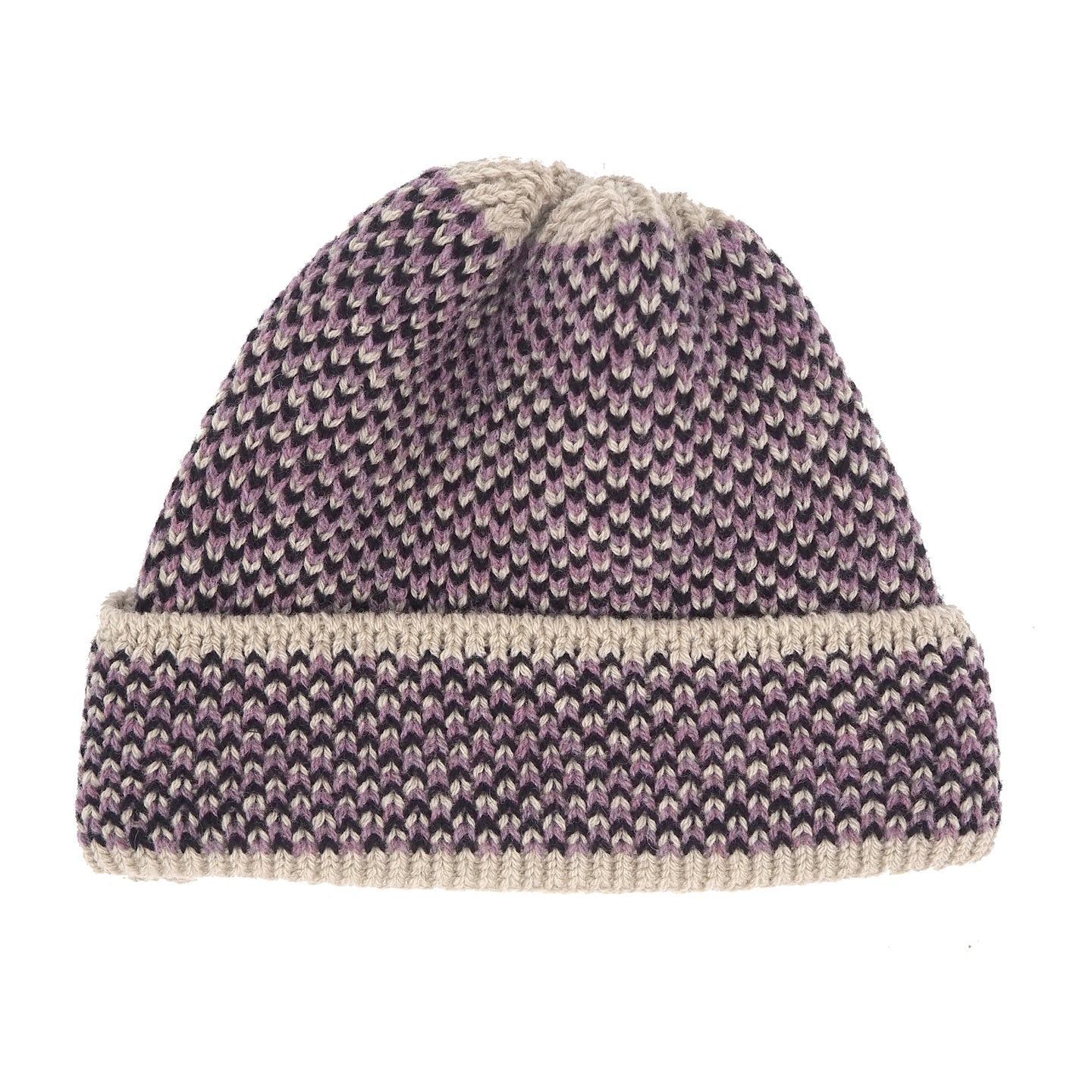 NEW Knit Line Reverse Geo Beanie // Italian Donegal Wool (OS - 2 colors)