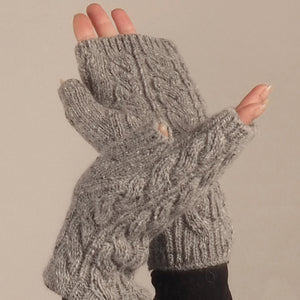 Knit Line Handwarmers // Italian Donegal Tweed Wool (2 colors)