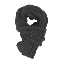 Load image into Gallery viewer, LAST ONE Knit Line Cable Knit Scarf // Italian Donegal Tweed Wool