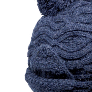 LAST ONE Knit Line Pom Pom Beanie // Lambswool blend (2 colors)