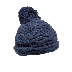 LAST ONE Knit Line Pom Pom Beanie // Lambswool blend (2 colors)