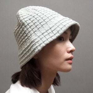 LAST ONE Knit Line Waffle Tulip Hat // Cotton, Linen, Ramie