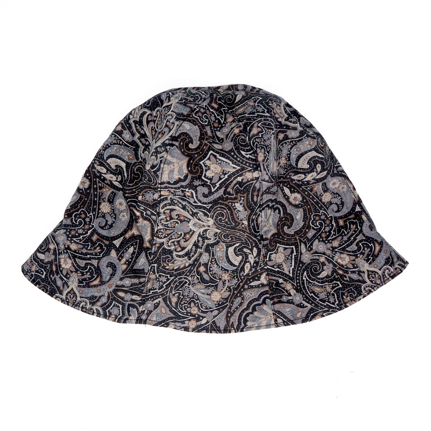 Main Line Tulip Hat // Printed Broad Cloth - Black Paisley